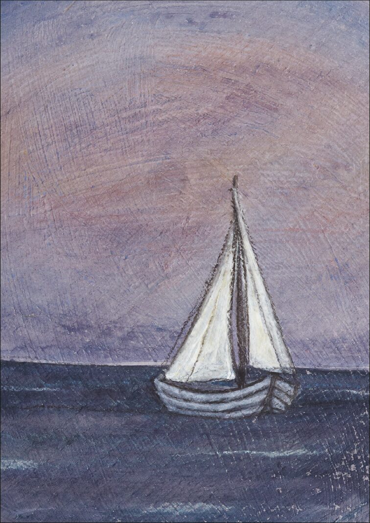 Ein Abend am Meer - Ein Kunstdruck im A5-Format