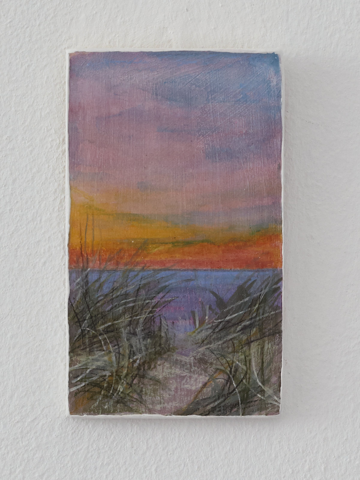 Sonnenuntergang - Ein Miniaturgemälde auf Holz