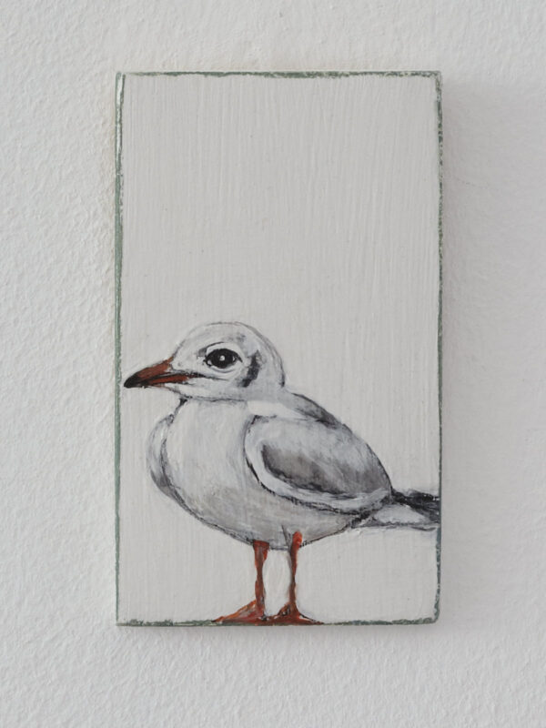 Die Möwe - Ein Miniaturgemälde auf Holz