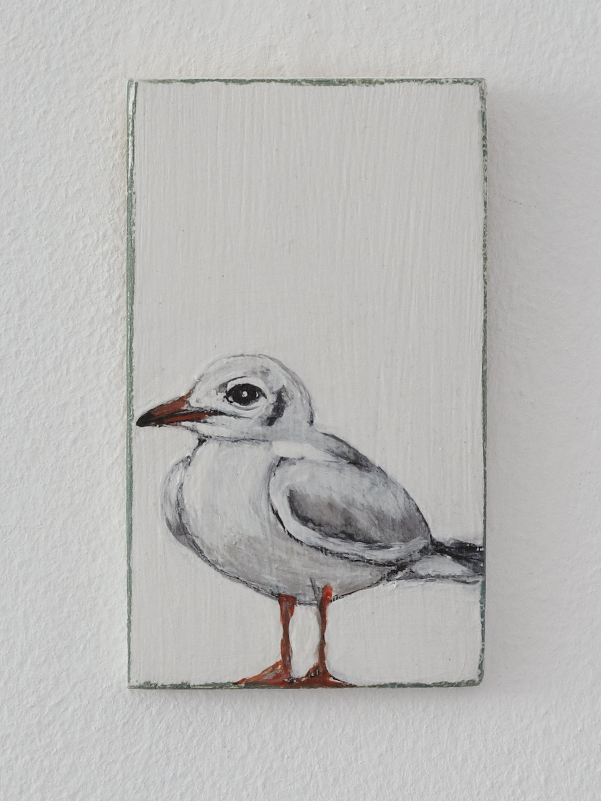 Die Möwe - Ein Miniaturgemälde auf Holz