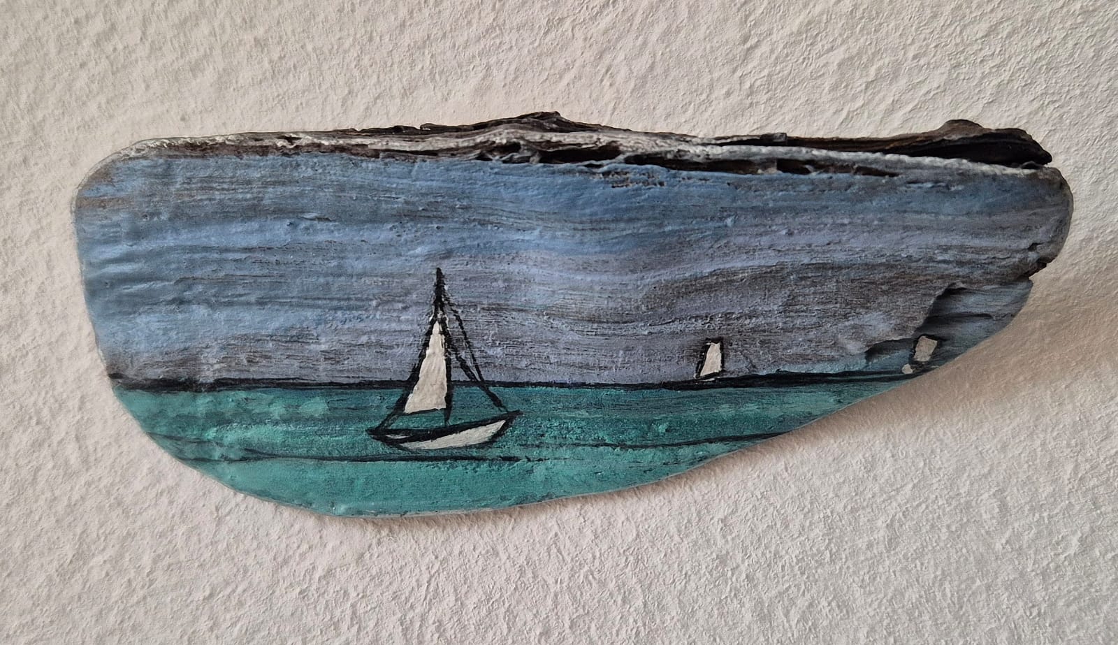 Sommergedanke - ein Miniaturkunstwerk auf Treibholz